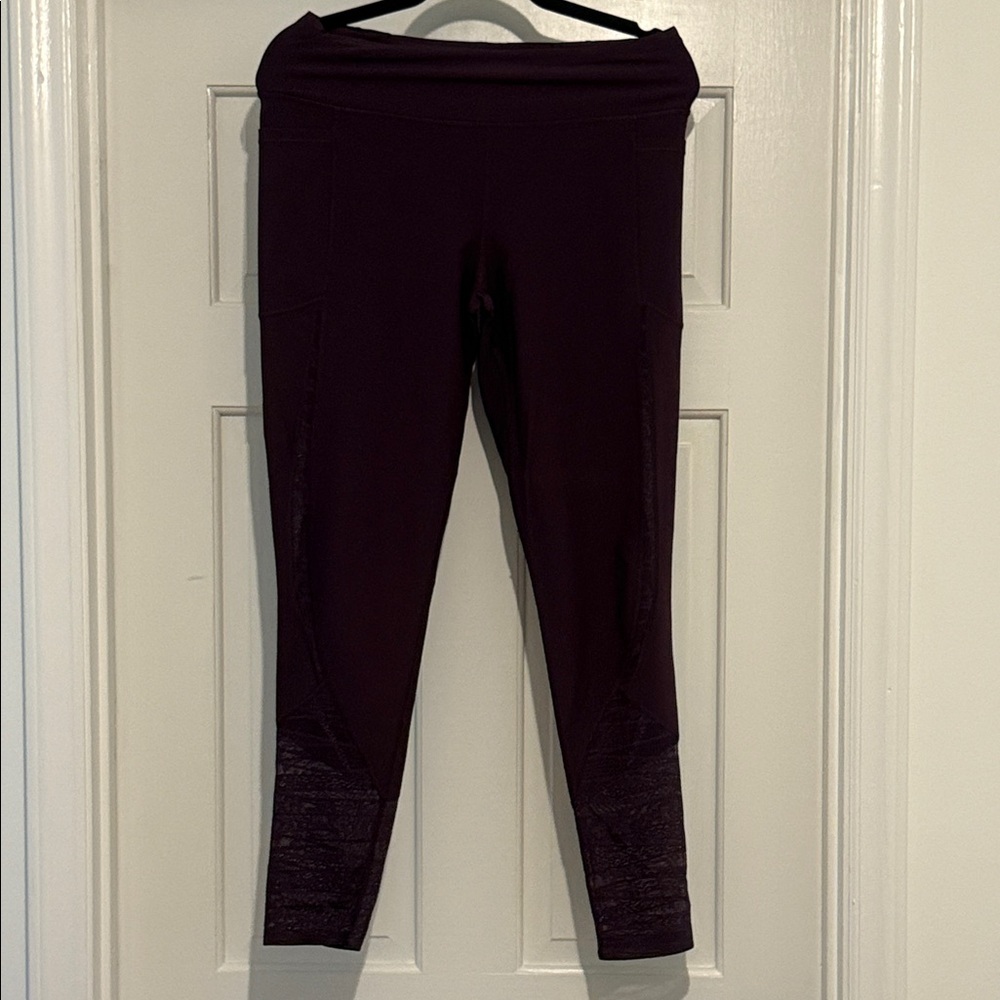 Purple Mesh Design Leggings